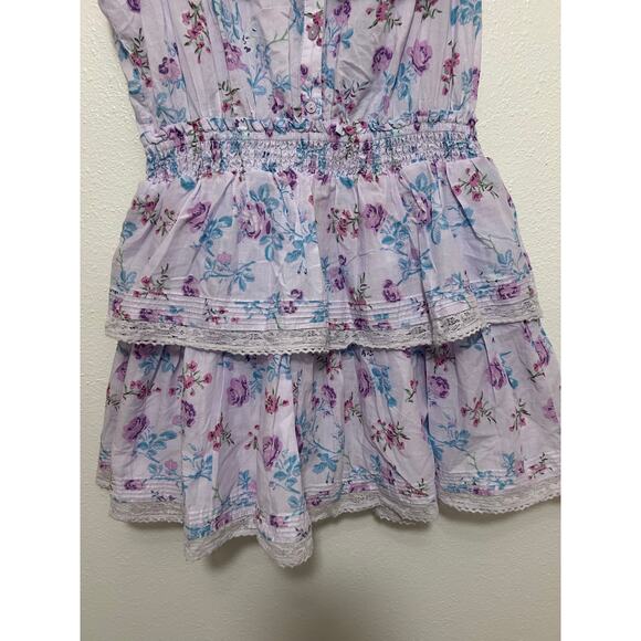 LoveShackFancy x Target Lou Double Ruffle Dress Purple Medium Coquette Romantic - Picture 3 of 8
